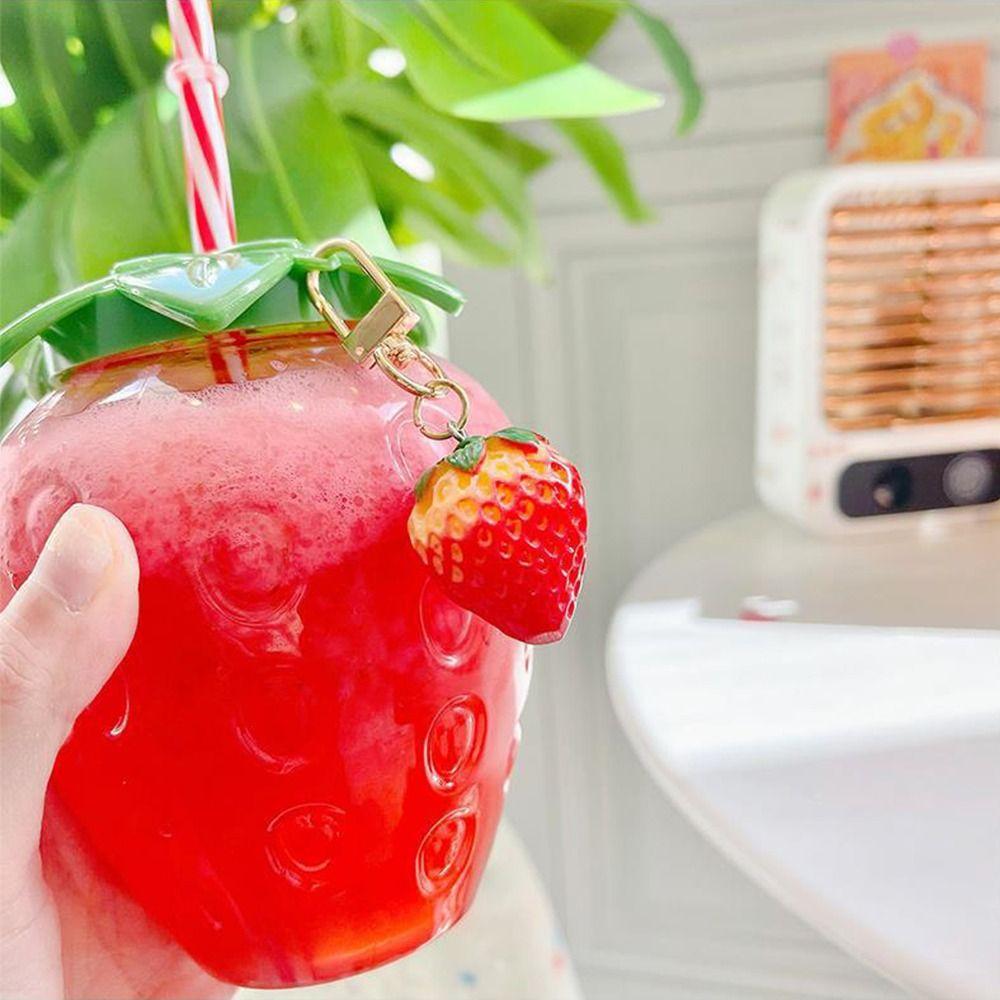 Plastic Pineapple Straw Cup Fruit Shape Strawberry Straw Cup Drinking Cup   Shop