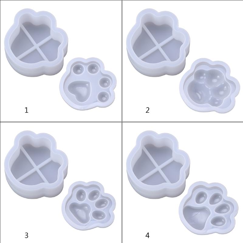Flexible Sturdy Silicone Epoxy Resin Castes Mould Dog Paw Shaped Tray Dishes Mould for Craft and Home Decoration