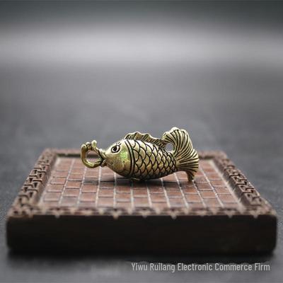 Portachiavi Pendente Moneta Ottone Rame Pesce Dragon Gate - Ornamento Portafortuna per Uomini e Donne