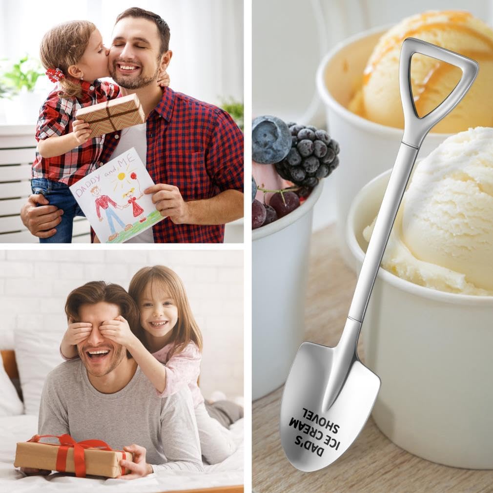 Father's Day Gifts,Gifts for Dad from Daughter Son,Stainless Steel Ice Cream Shovel for Dad Birthday Christmas Fathers Dad day Gifts