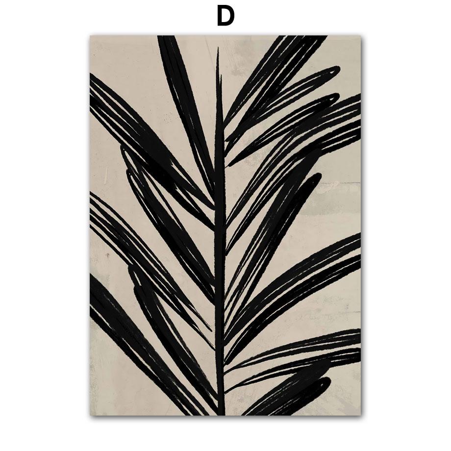 Schwarz Grau Abstrakte Blume Blätter Mädchen Gesicht Moderne Minimalismus Wand Kunst Nordic Leinwand Malerei Poster Und Drucke Wand Bilder