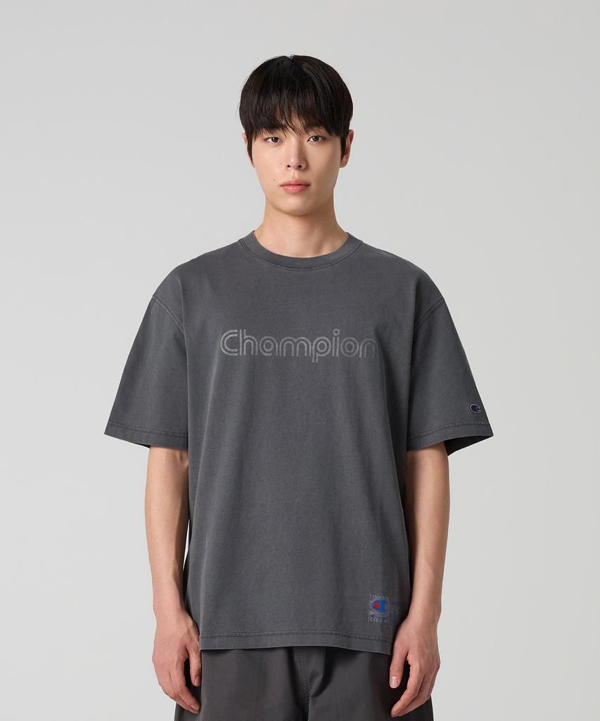 CHAMPION Track Logo Garment-Dyed T-Shirt 3 Colors