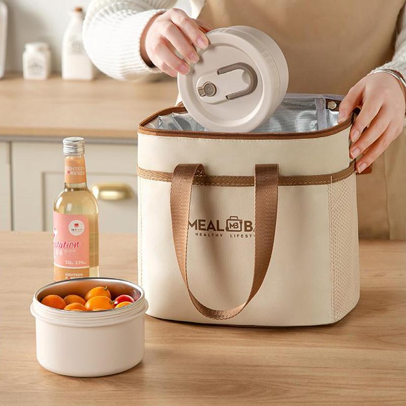 Insulated Lunch Bag Large Capacity Thermal Tote With Oxford Fabric And Aluminum Foil Leakproof Cooler For Picnic Office Travel