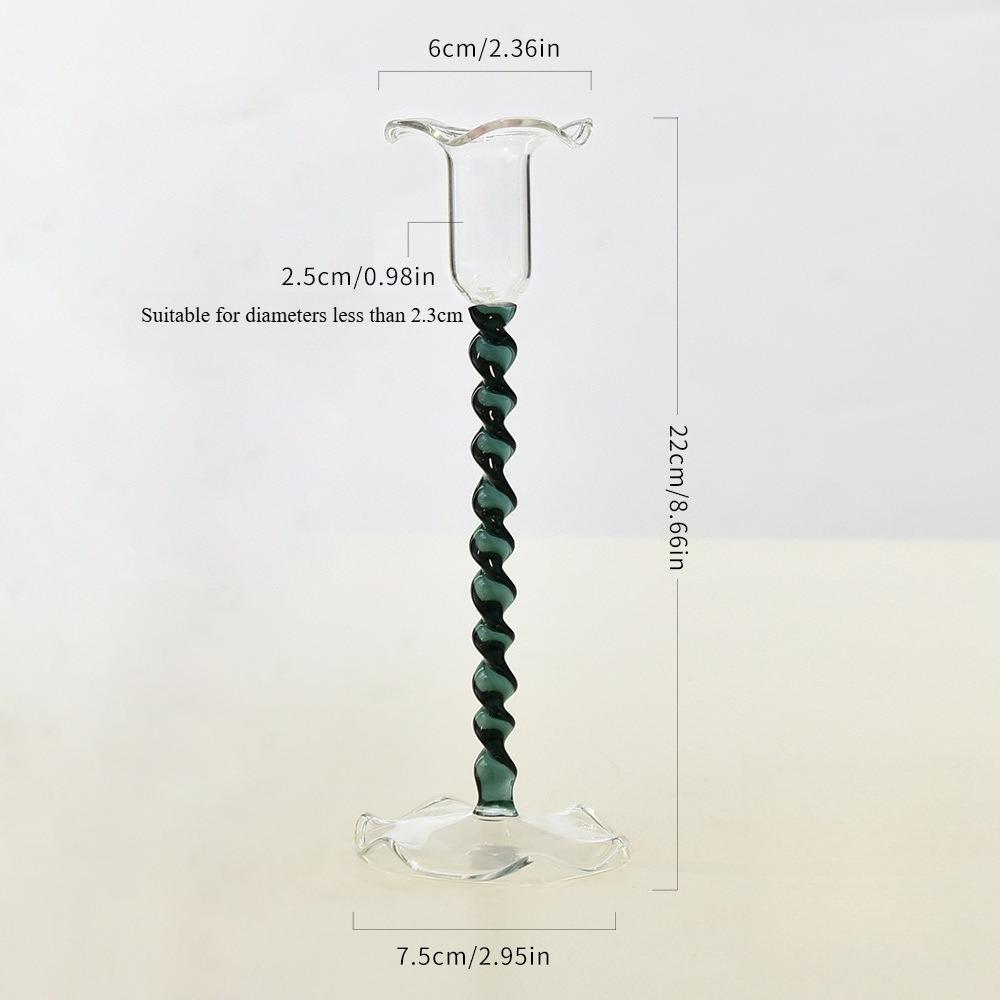 Europejski Styl Kielich na Świecę na Wysokiej Nóżce, Spiralny Świecznik w Kolorze Retro, Ślubna Domowa Kreatywna Dekoracja na Stół