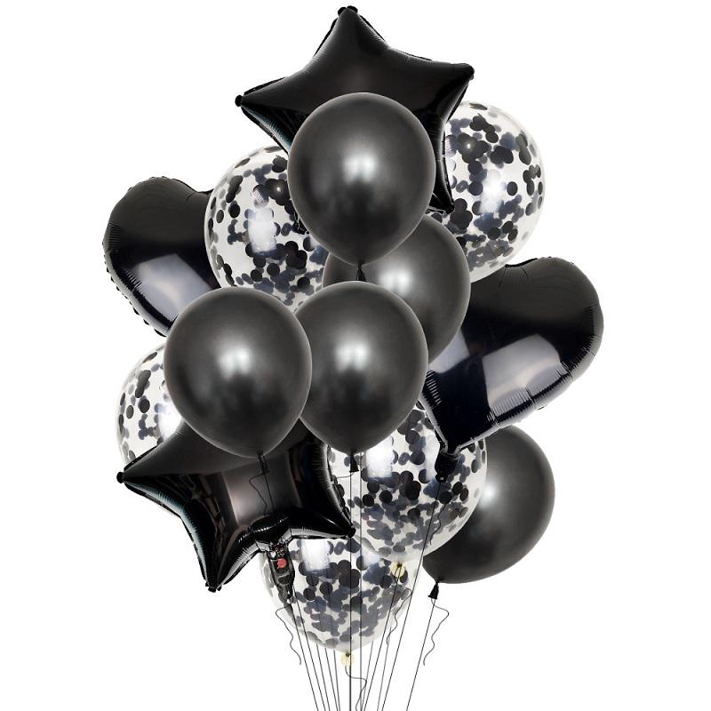 14Pcs Multi Confetti Balloon Happy Birthday Party Balloons Rose Gold Helium Ballons Boy Girl Baby Shower Party Supplies