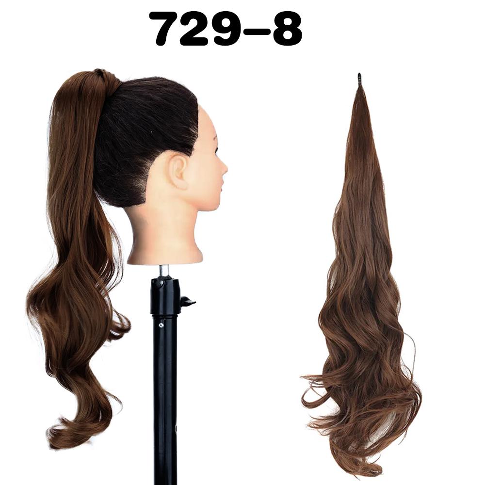 MISS WIG 76,2 cm lange, gewellte, geschichtete Pferdeschwanz-Haarteil-Perücke aus synthetischem, flexiblem Pferdeschwanz für Damen im Alltag
