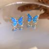 Simple Zircon Butterfly Earrings Light Luxury High-end Stud Earrings Temperament Fashionable Sweet Pearl Earrings Women
