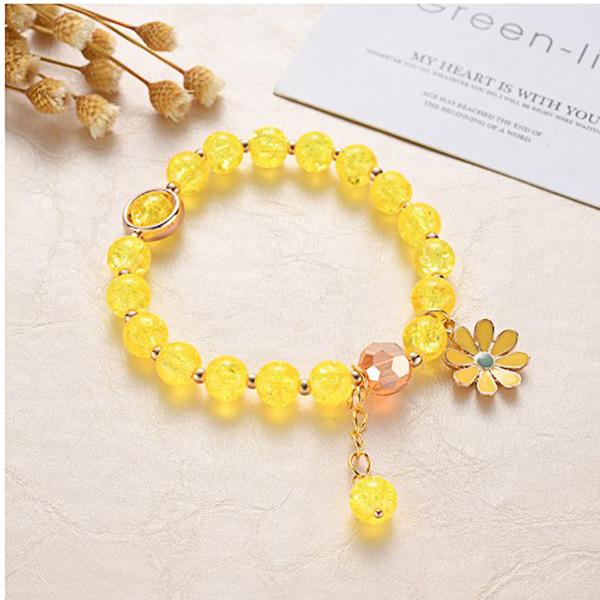Skleněný květinový náramek Daisy střapec pro děti Doplňky Bižuterie