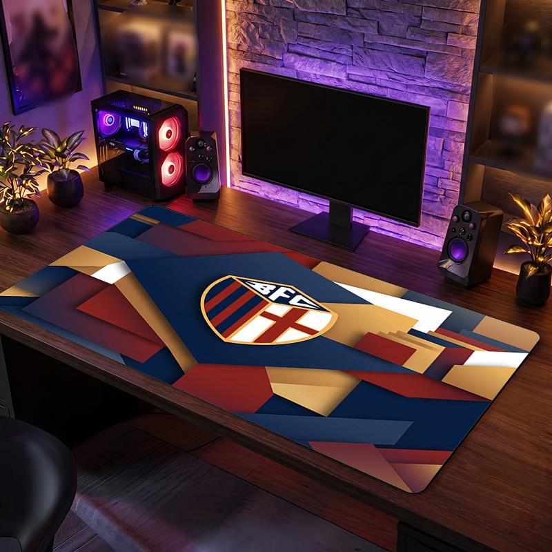 Bologna FC Theme Pattern Mouse Pad, Soccer Logo Design XXL Gaming Desk Mat Non-Slip Computer Mouse Pad