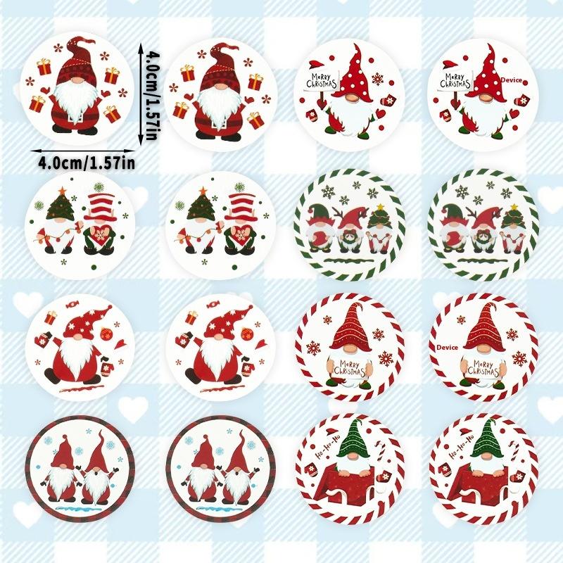 500Pcs Merry Christmas Stickers Christmas Theme Seal Labels Stickers For Diy Gift Baking Package Envelope Decoration