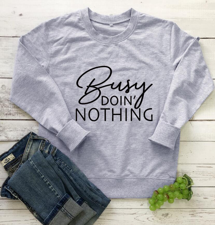 

Занят ничегонеделанием Толстовка с круглым вырезом и английскими буквами для внешней торговли для Европы и Америки Large