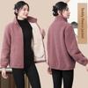 Autumn Winter Sherpa Fleece Warm Coat Women Sweatshirt Fleece Lined Thickened Fashion Fleece Top Jacket