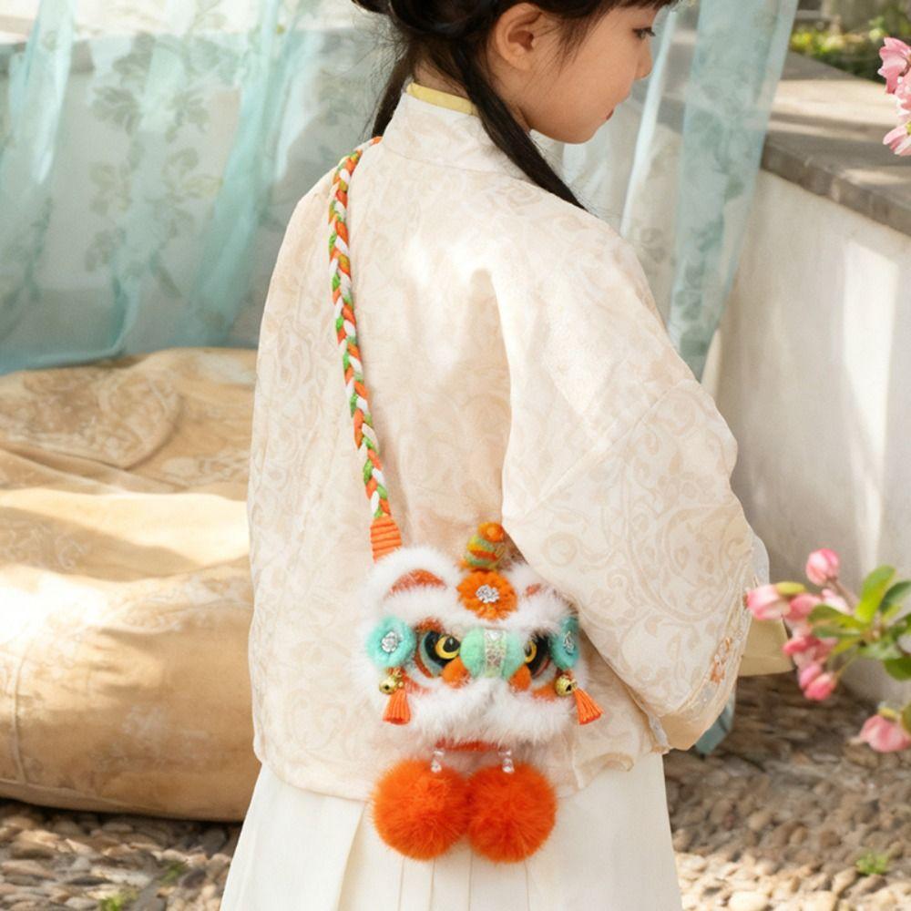 Chinese Style New Year Shoulder Bag Spring Festival Children's Lion Bag Streetwear