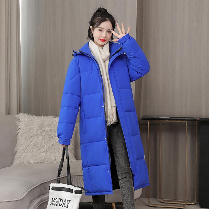 Thickened Down Jacket Women's Long Slim Fitting Knee Length Jacket Hooded 2026 Winter New Jacket