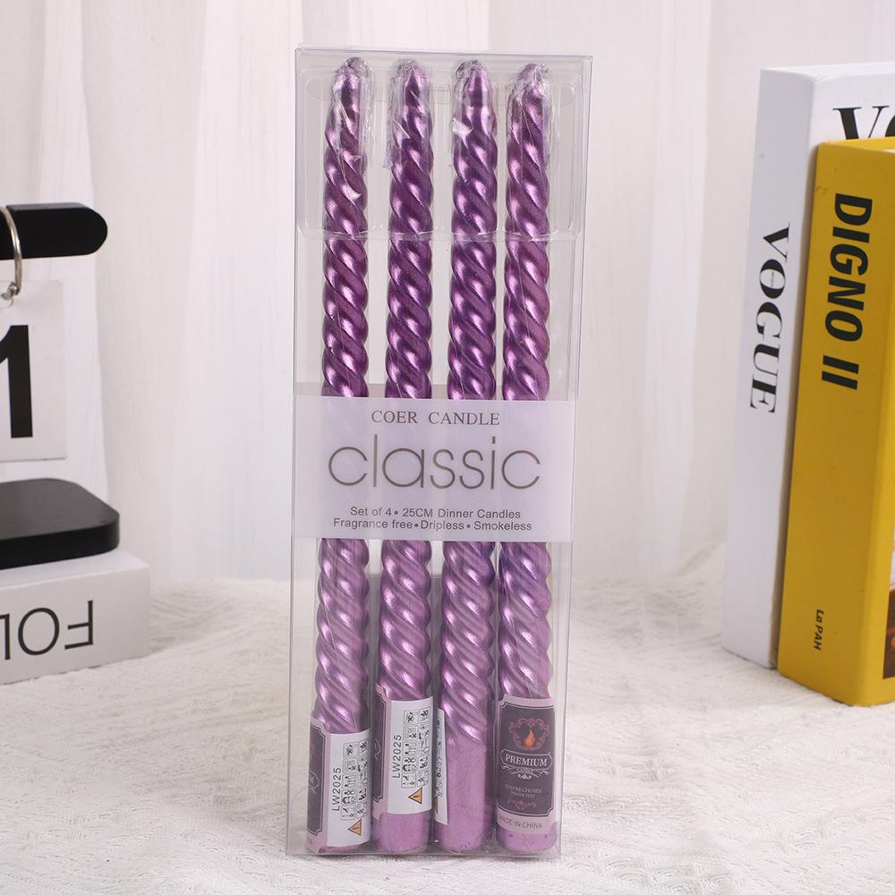 4pcs 10 Inch Tapered Stem/threaded Candles Long Burning Time Smokeless for Home Decoration Birthday Party Candlelight Dinner