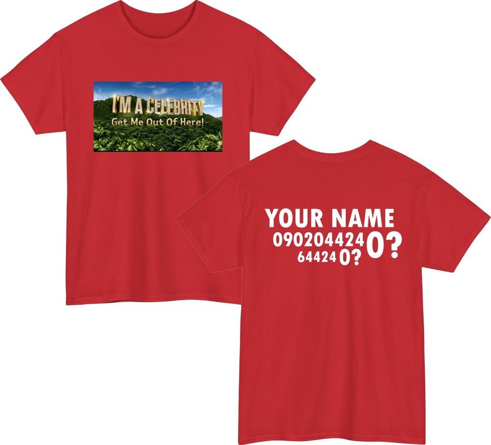 Personalised Im A Celebrity TShirt Custom Name Voting Number Jungle Tee S