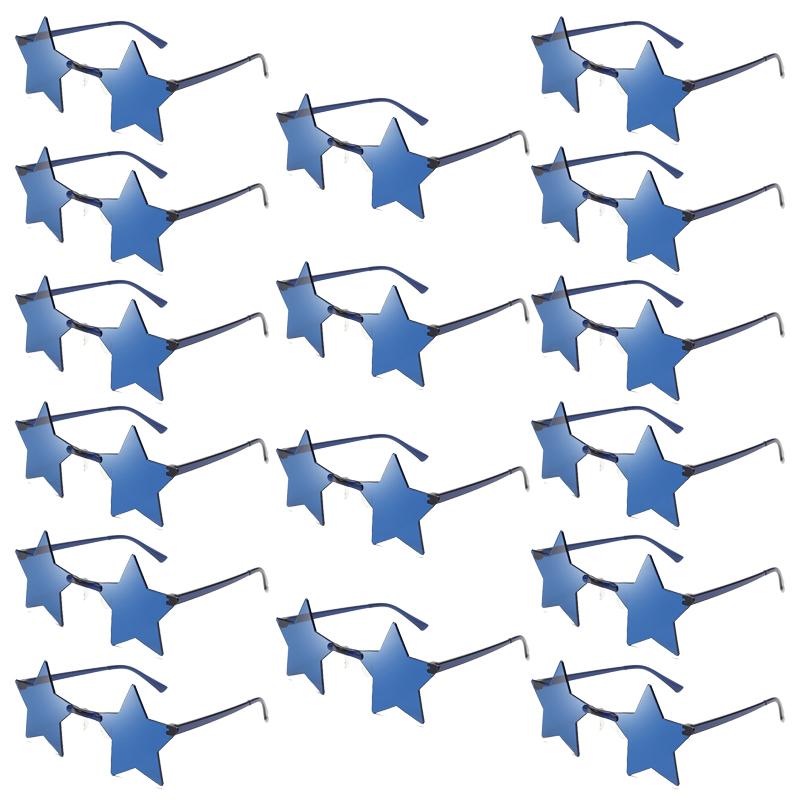 12/16 Pack Rimless Star Shaped Sunglasses New Fashion Candy Color Set Shades Women's Trendy Cute Party Props Sun Glasses