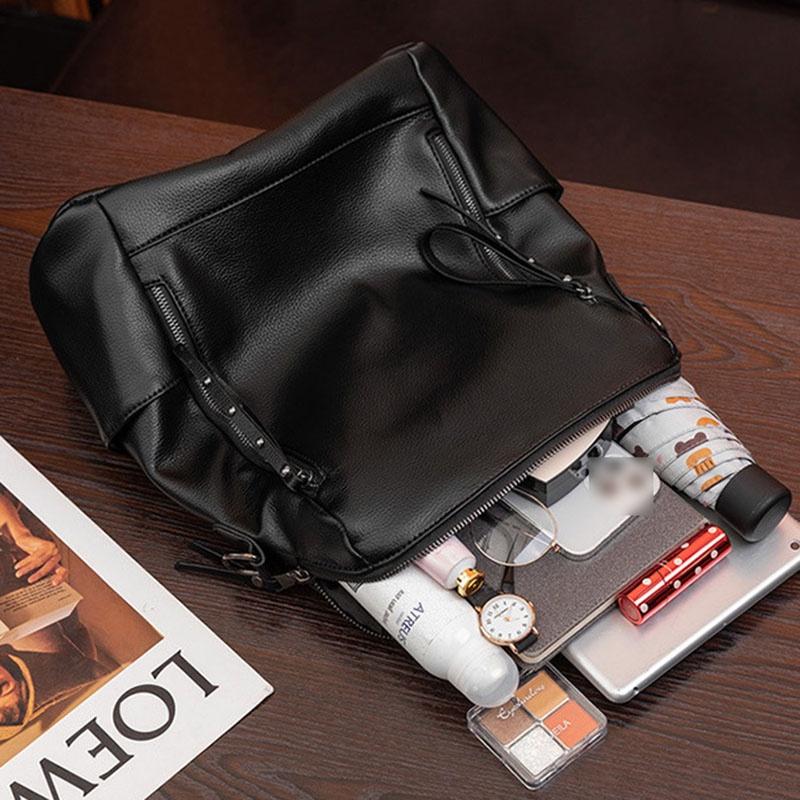 IELGY женский корейский стиль простой рюкзак из мягкой кожи для отдыха и путешествий — фото 4