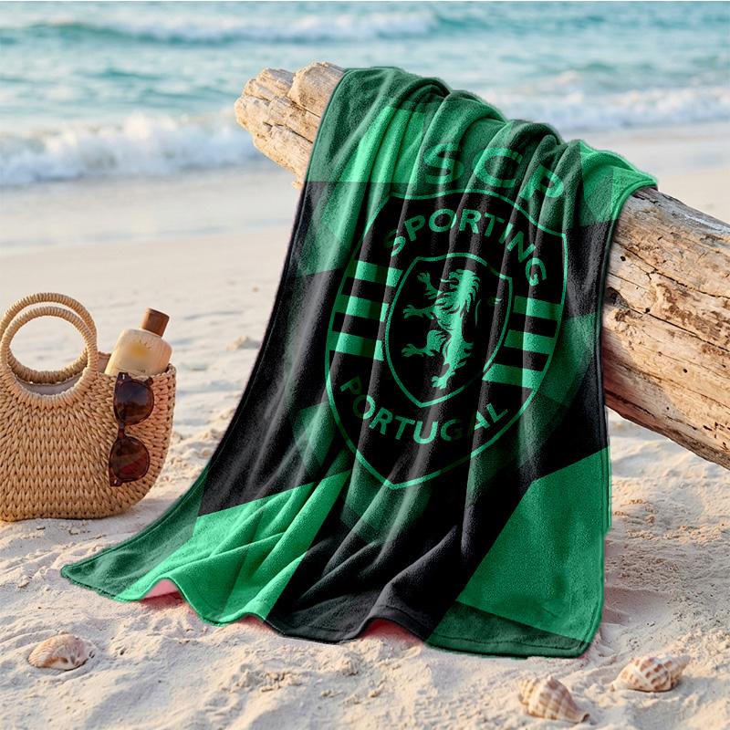 Sporting CP FC Aufdruck Mikrofaser Strandtuch Schnelltrocknend Saugfähig Großes Handtuch für Strand Schwimmen Reisen