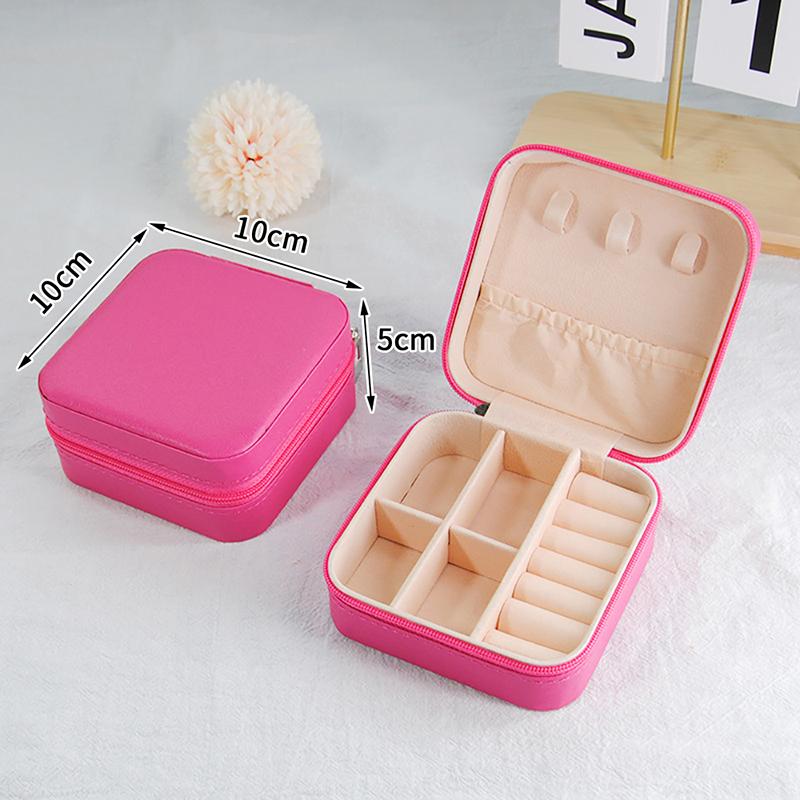 Portable Travel Jewelry Box - Mini Pu Leather Case With Soft Velvet Interior Compact Organizer For Rings Earrings Necklaces