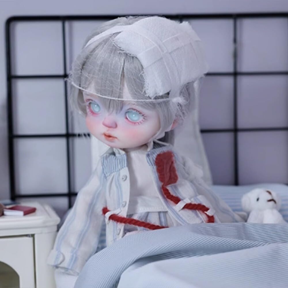 Meeler BJD Doll Girl Full Set 24cm SD Resin Ball Jointed Doll Handmade Future Little Robot Girl Full Set 1 Doll Eyes Face Makeup Head Clothes Wig