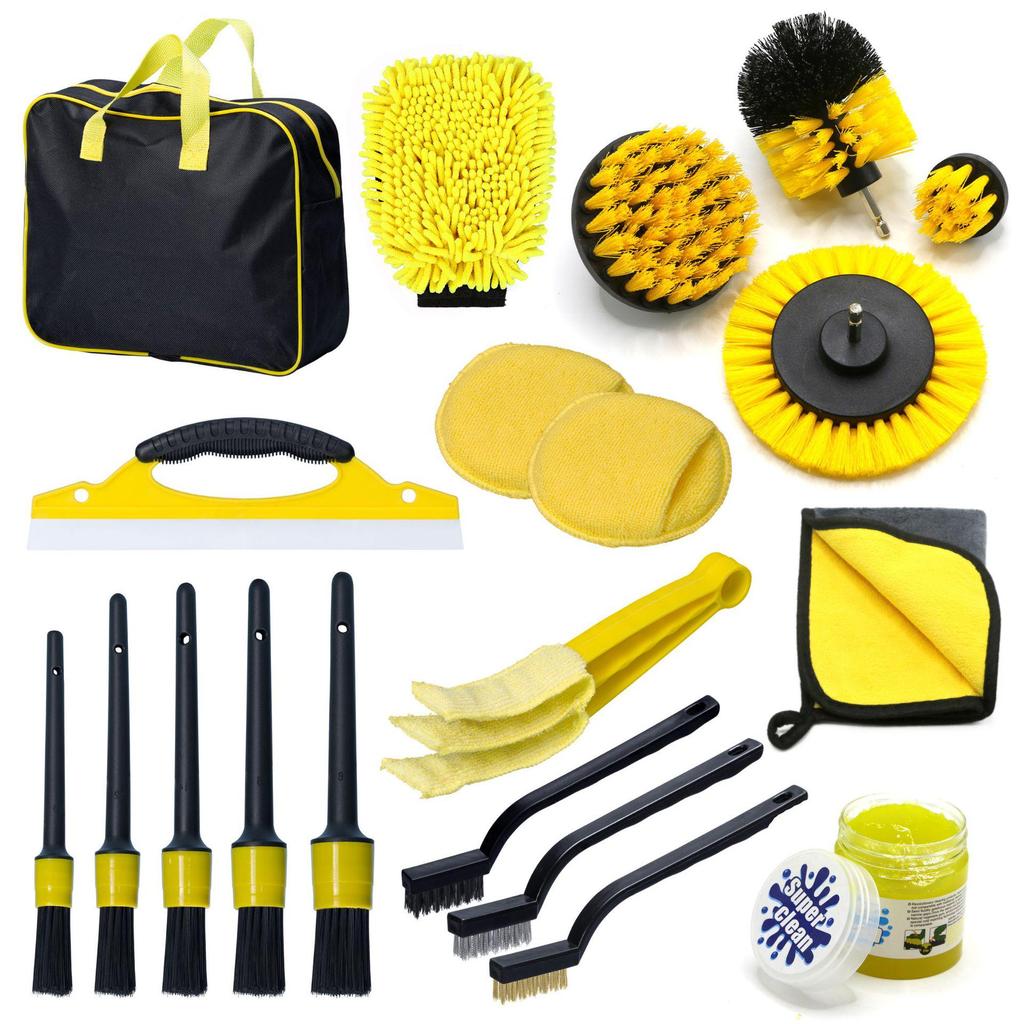 Multi-Functional Electric Cleaning & Polishing Brush Set for Car Interiors, Air Vents, Tires & More