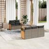 Vidaxl 6-Cz. Set di Mobili da Giardino con Cuscini, Grigio, Polyrattan
