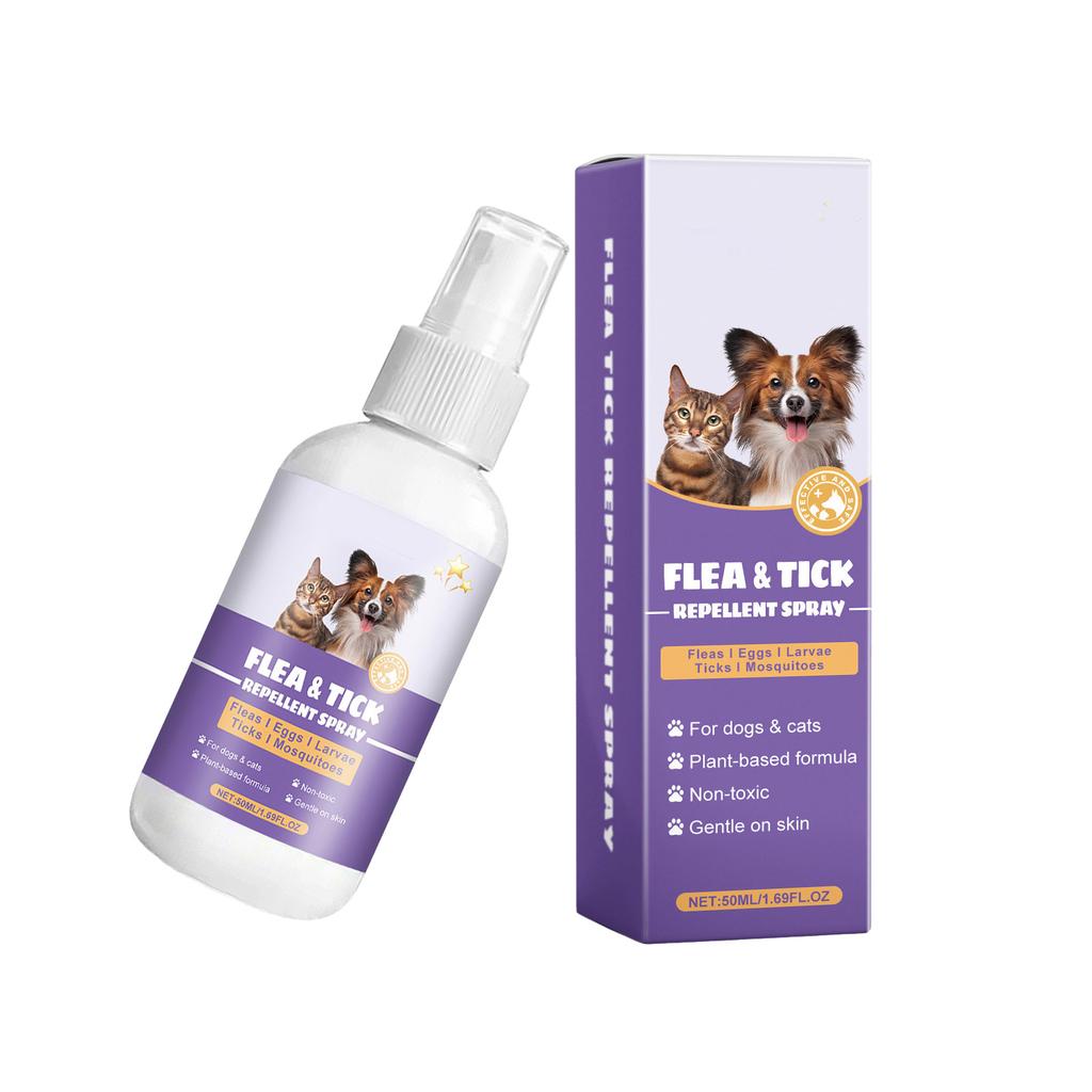 Fleas Ticks Prevent Pet Insecticide for Dog Cat Itching Relieve Pet Insecticide Spray Safe Home Use Flea Treatment 50ml