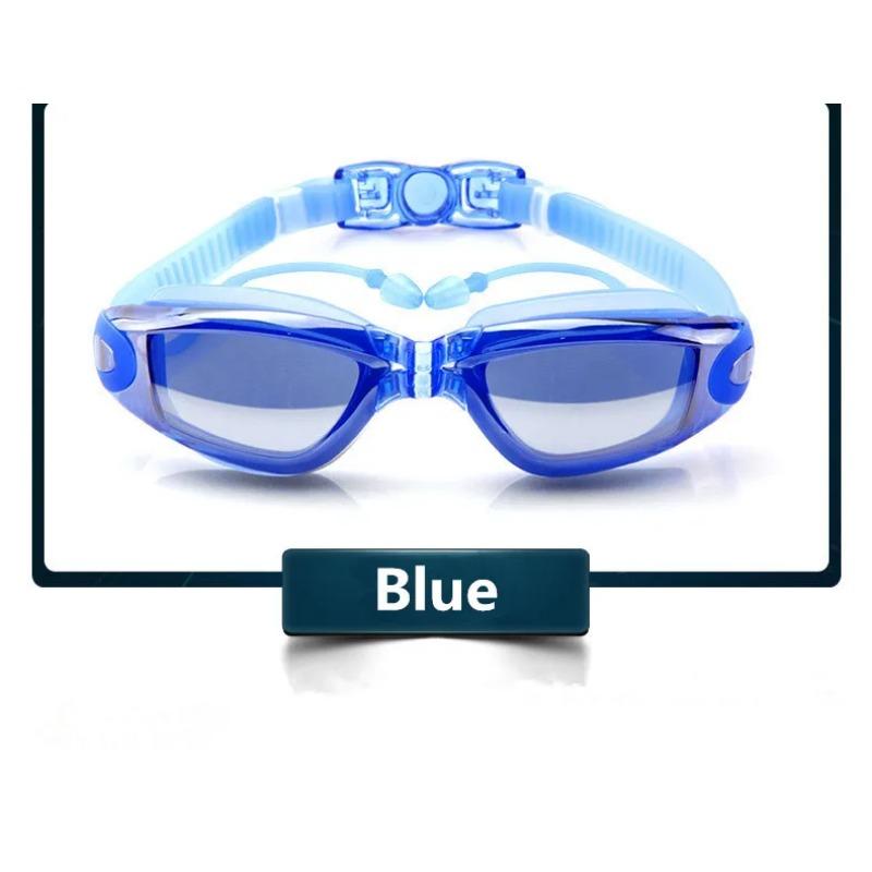 Professional Swimming Goggles Swimming Glasses with Earplugs Nose Clip Electroplate Waterproof Silicone