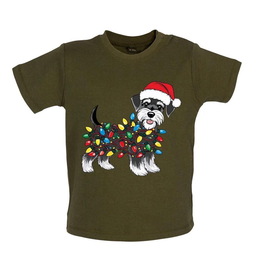 

Miniature Schnauzer Christmas Dog - Baby Kids Boys Girls Unisex T-Shirt / Babygrow - Xmas Dogs Cute 110