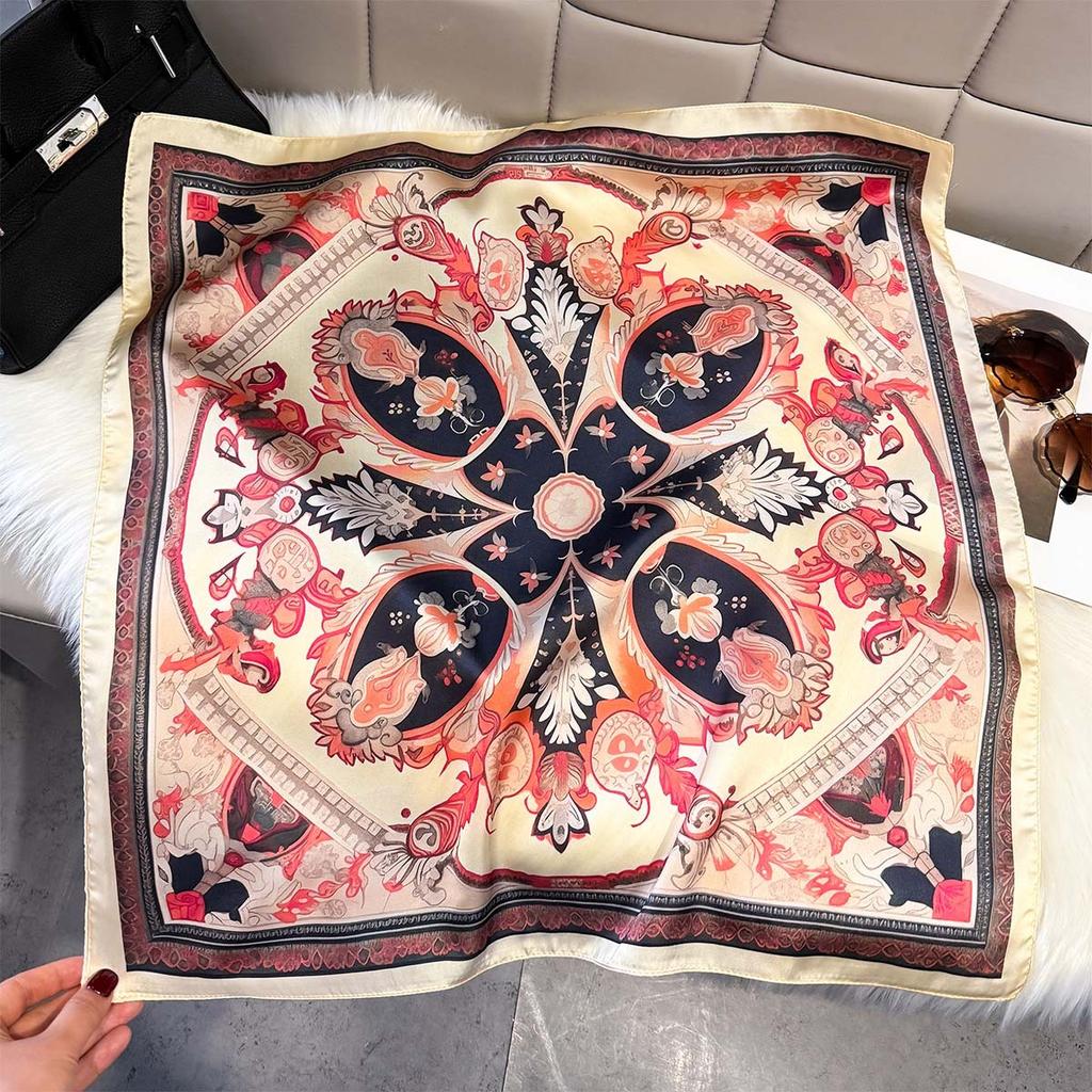 Fashion Square Fashion Foreign Style Small Silk Scarf Women'S Headband Decorative Scarf Dual-Purpose Small Square Scarf New Scarf