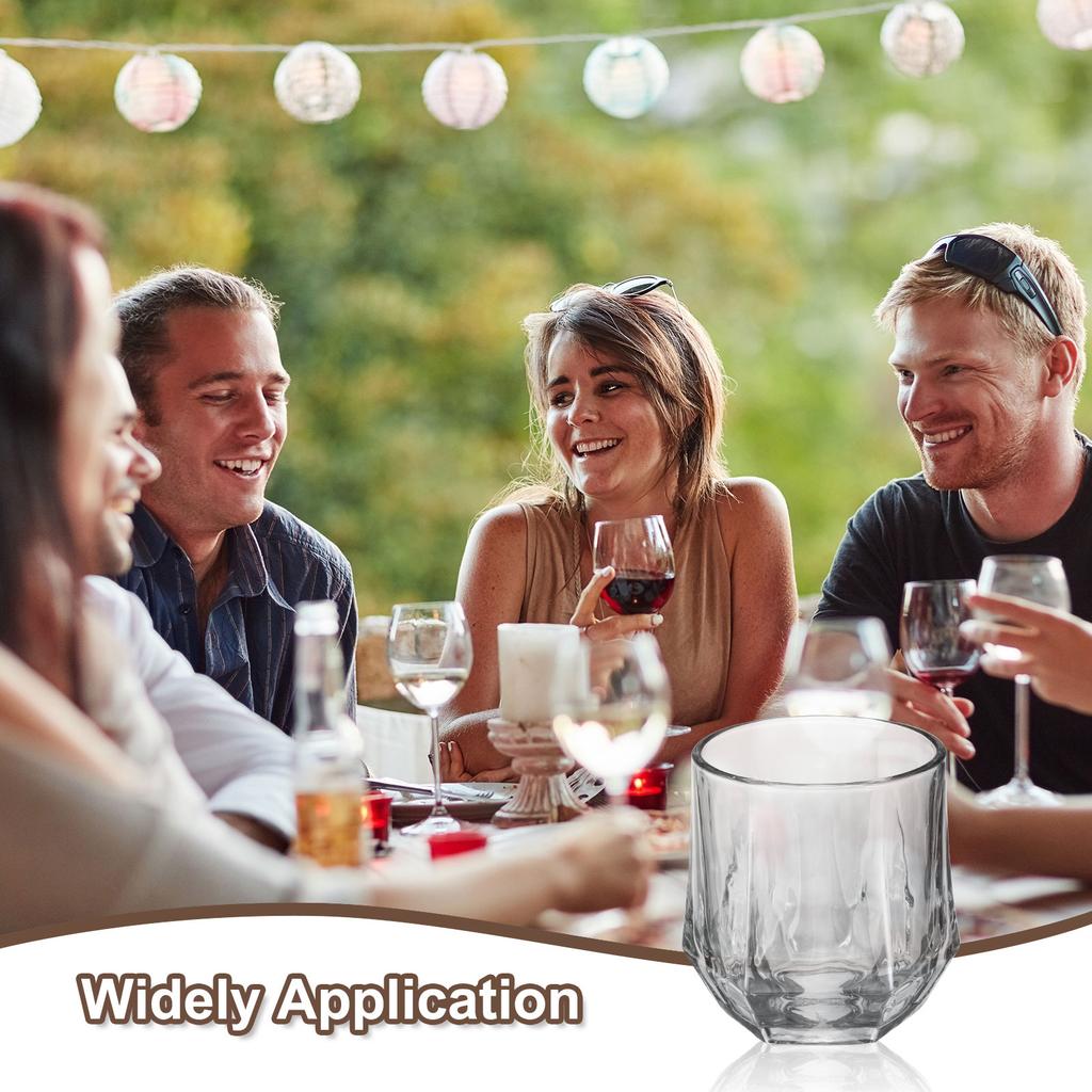 1/2 Stück Diamant Whiskeygläser 10oz Verdickte Weingläser Stiellos Geometrisches Design für Wein Rot Weißwein Geburtstage Hochzeiten