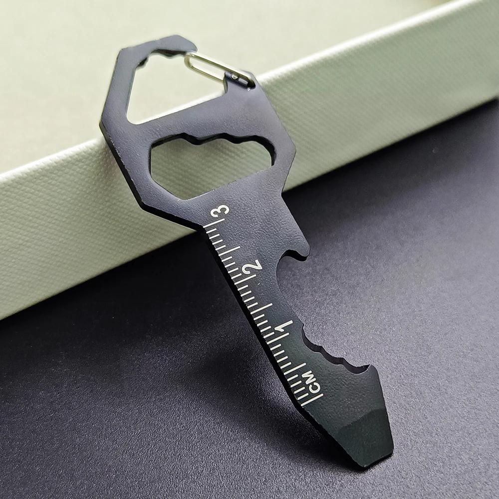 Creative Bottle Opener Keychain Outdoor Portable Multi-tool Men Women Car Motorcycle Key Chain Pendant Fast-Hanging Accessory