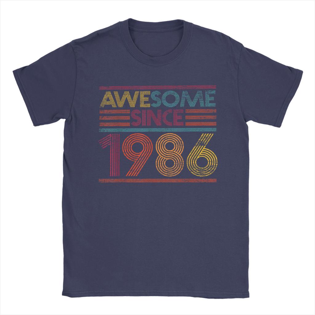 40th Birthday Gifts Retro Awesome Since 1986 Cotton TShirt Man Summer Vintage T Shirts O Neck Fashion Tee Shirt Oversized Tops