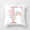 Sweet Pink Pillowcase Decoration 26 Letters Pillowcase Pillowcase Car Cushion Cover Home