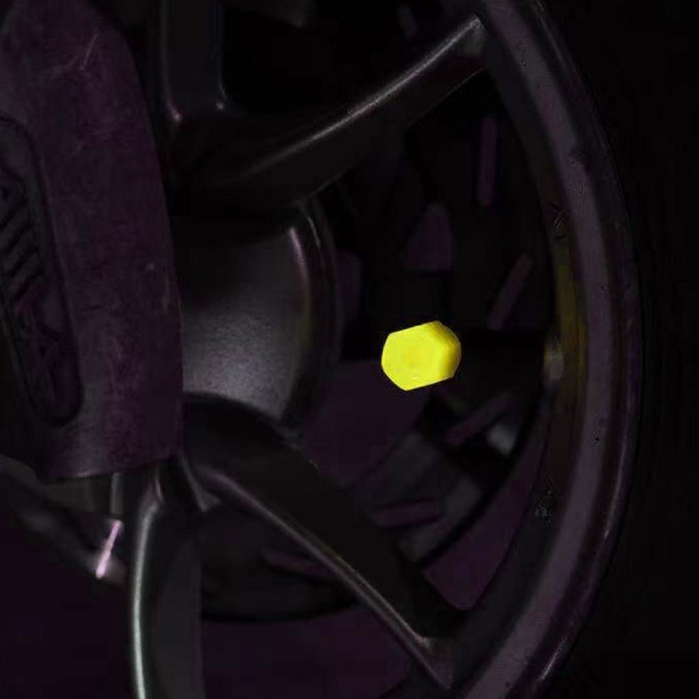 4 Stück Auto Reifenventilkappen Universal Leuchtend Kunststoff Dekorative Abdeckung Bunt Leuchtender Radschutz Fahrradzubehör