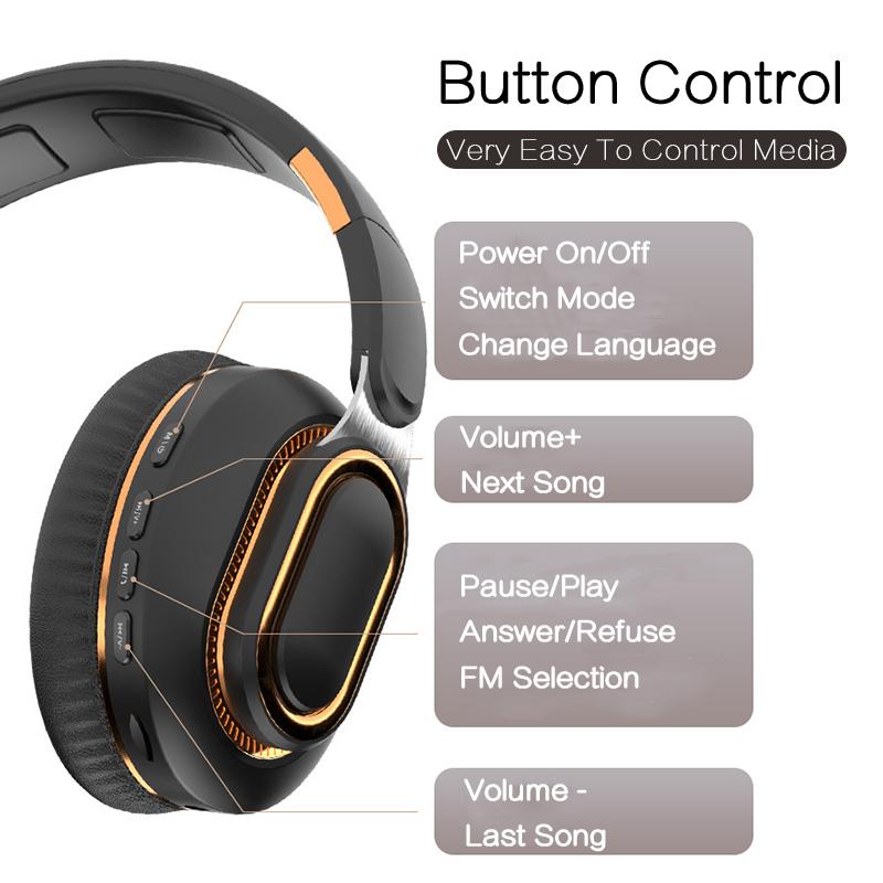 Wireless Headphone 16 Hours Calling Time Headset Large Capacity HiFi Subwoofer Bass With HD Mic CVC Noise Cancel Earphones