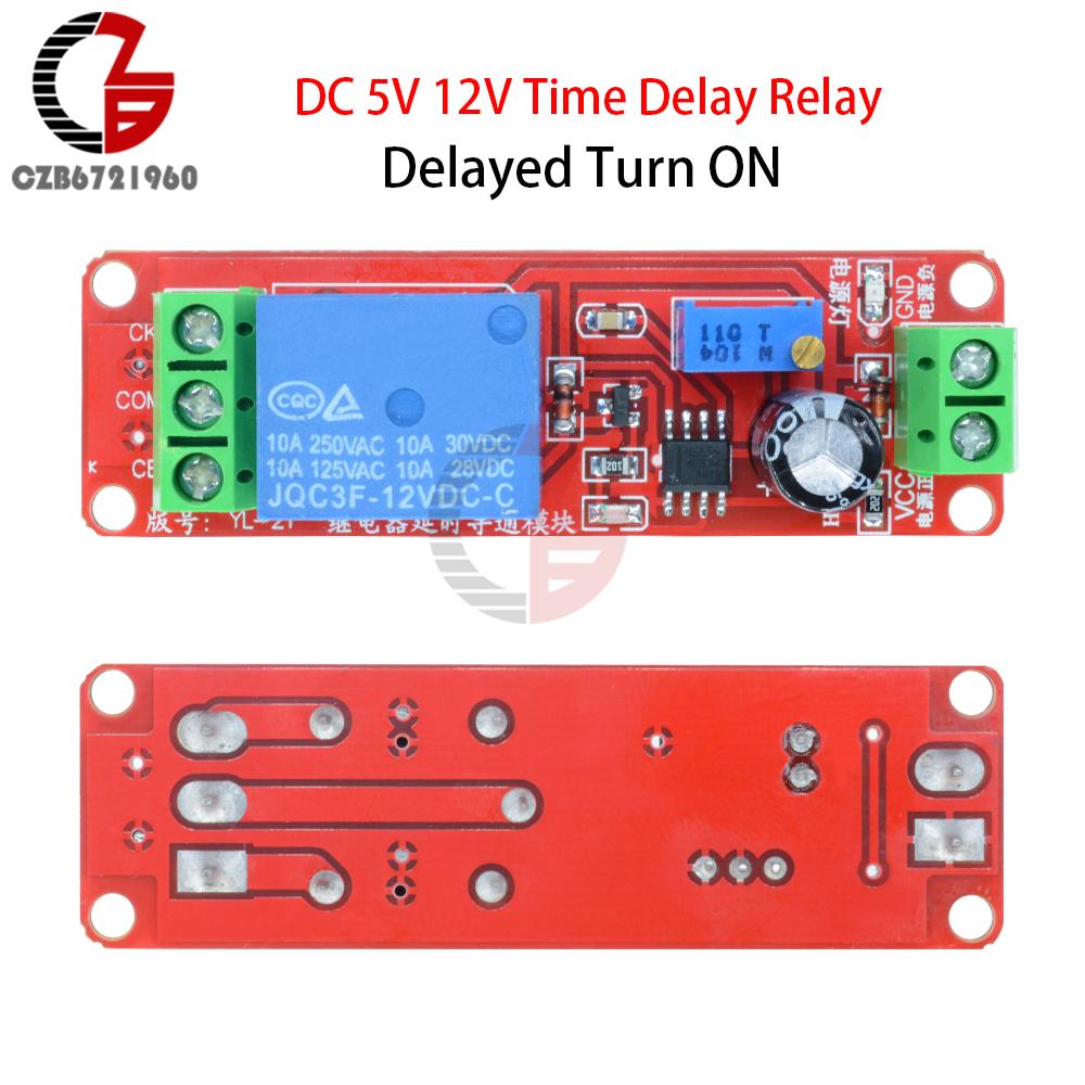 DC 5V 12V Time Delay Relay NE555 Timer Switch Module 1~10S Adjustable Delayed Turn ON/OFF Delay Control Switch Relay Module