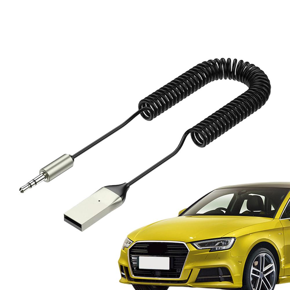 Kabelloser Adapter für Auto Auto Metall Kabelloser Empfänger 3,5mm Schnittstelle Metall Auto Adapter Freisprechanruf Mikrofon Navigation