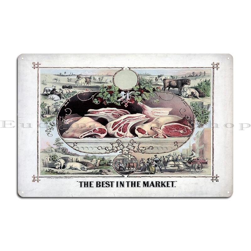 Beef Chart Meat Butcher Meat Cuts Kitchen Art Vintage Victorian Bacon Ham Meat Food Poster Metal Plaques Create Tin Sign Poster