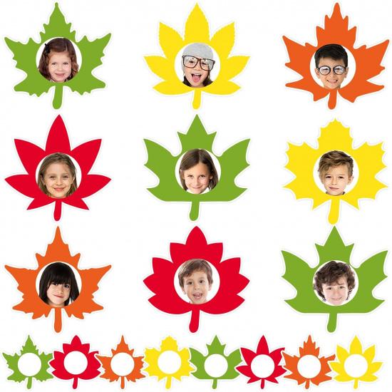 80 PCS Thanksgiving Turkey Photo Cutouts Fall Harvest Turkey Decorations Bulletin Board Autumn Turkey Paper Cut-Outs Classroom Decor for Photo DIY Fall Leaves