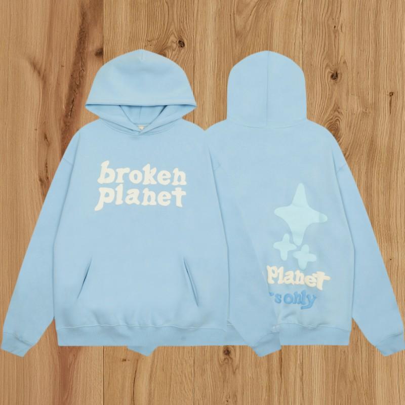 Broken Planet Graphic Hoodie Set Men Streetwear Loose Fit Sweatshirt Tracksuit Casual