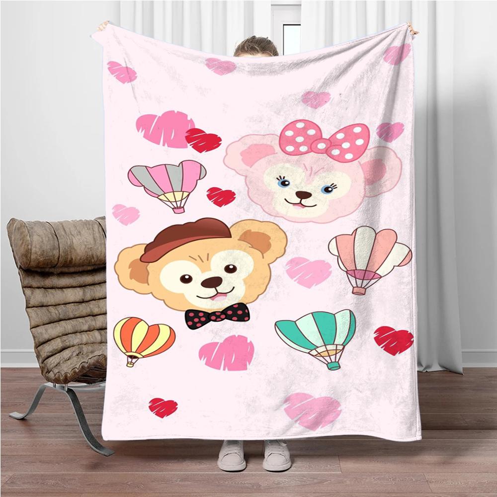 Disney Duffy Bear HD Flannel Thin Blanket.Four Season Blanket. Travel Picnic,for Sofa,Beds,Living Rooms,Fluffy Blanket Gifts