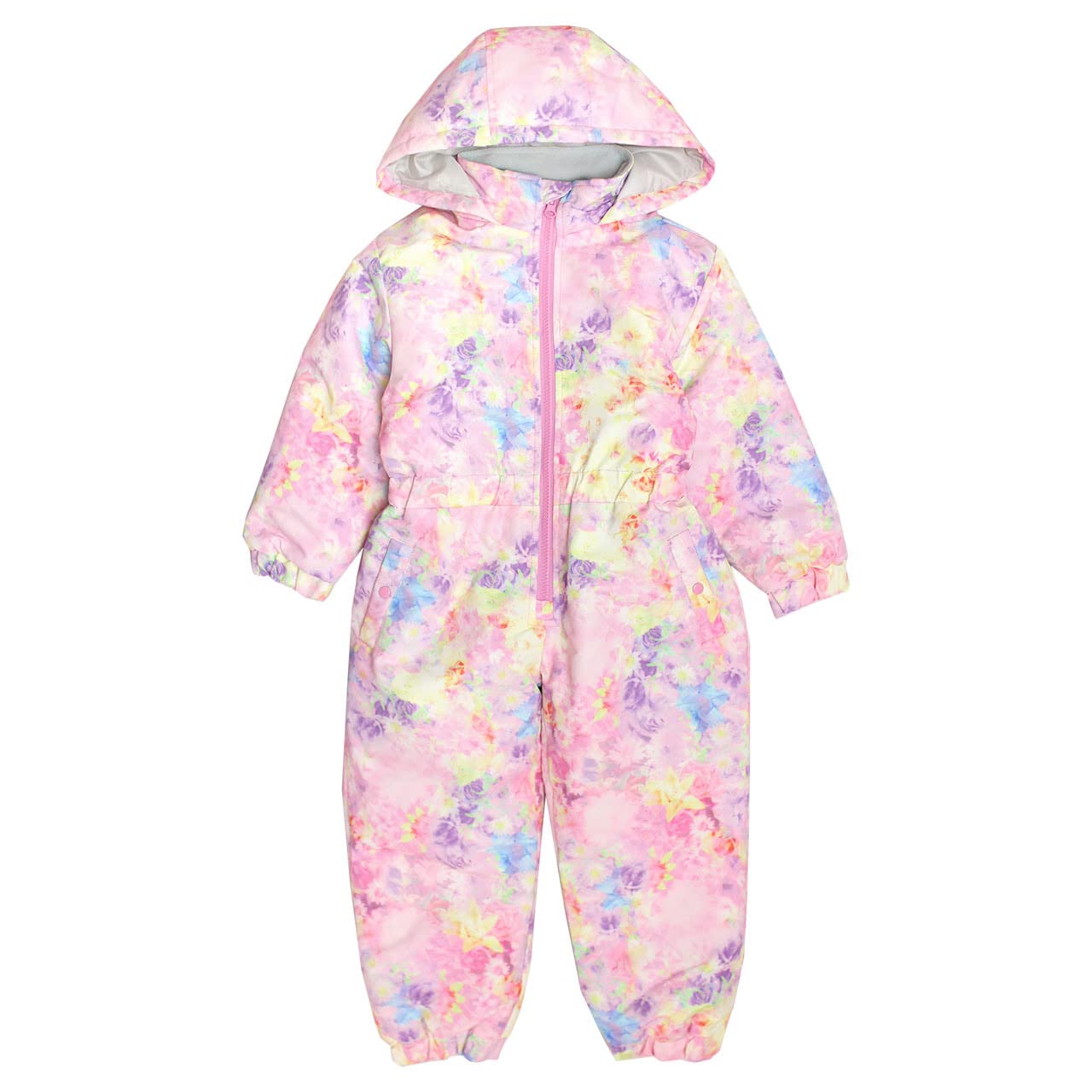 

Снежный комбинезон с цветочным принтом, зимний, розовый, 120 см, комбинезон, принт, детский, для девочек, тепло, (YL), 261101,