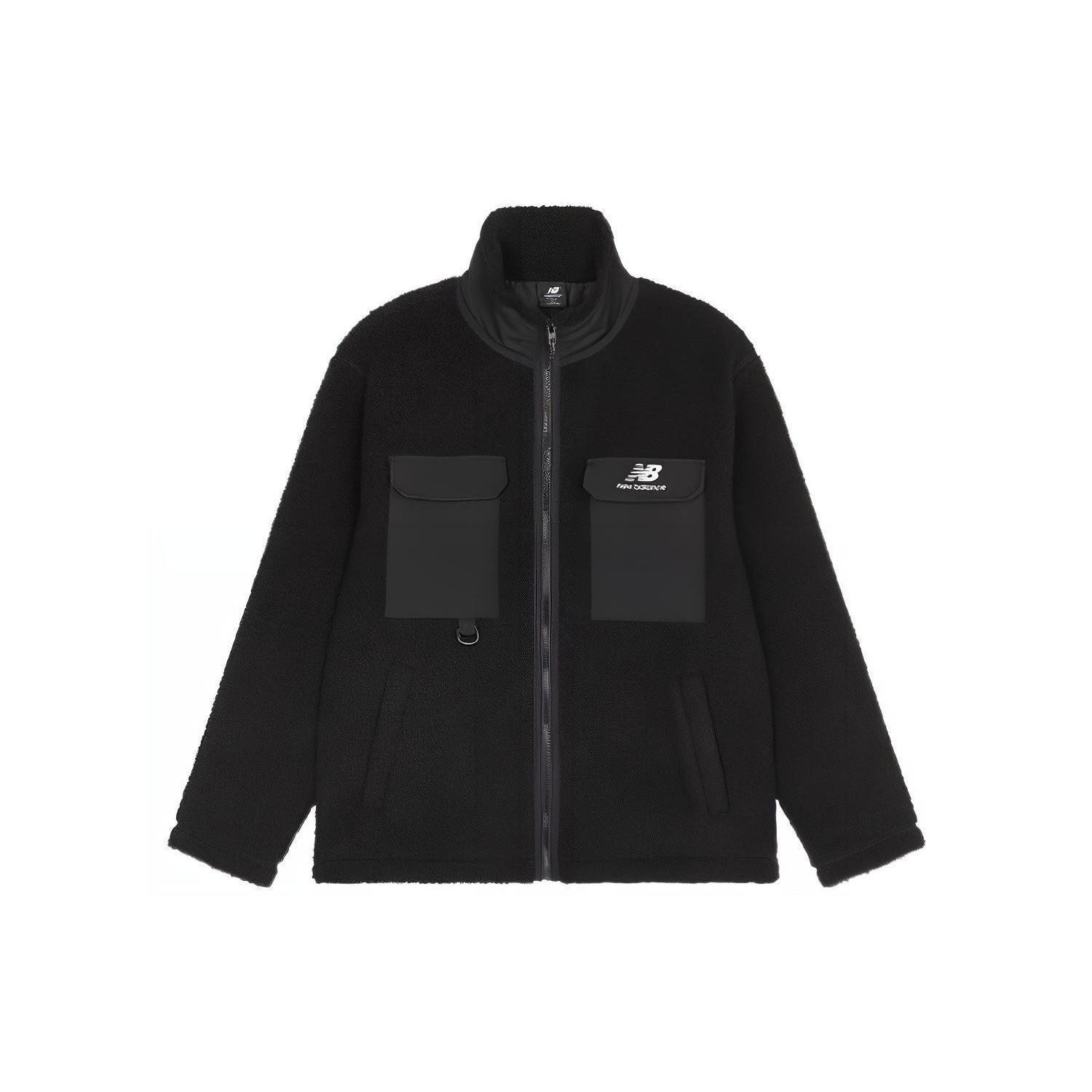 New Balance Logo Velvet Jacket Asia Sizing Black Men s AMJ23358-BK M
