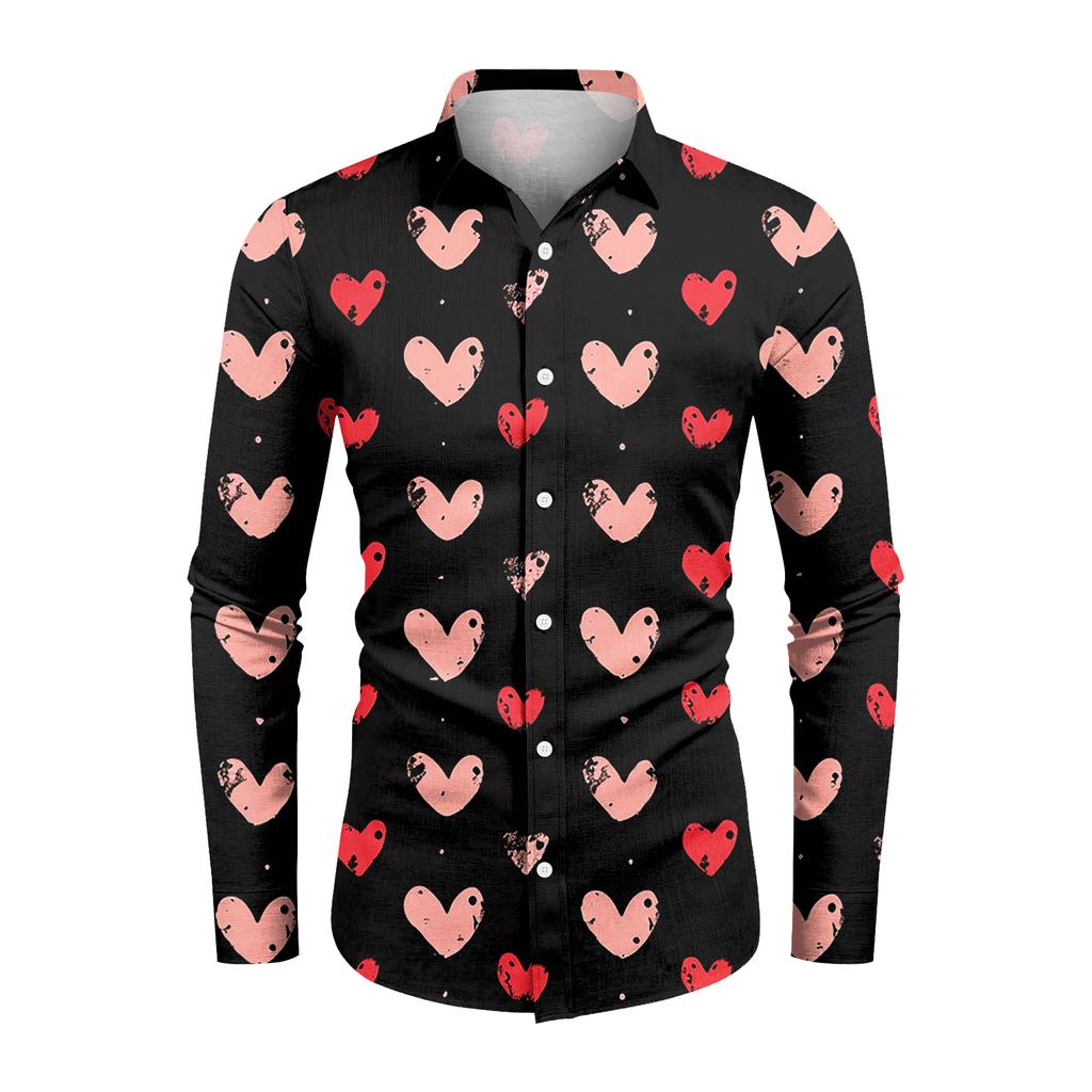 Lässiges, locker sitzendes Langarmhemd für Herren, modisches Revershemd