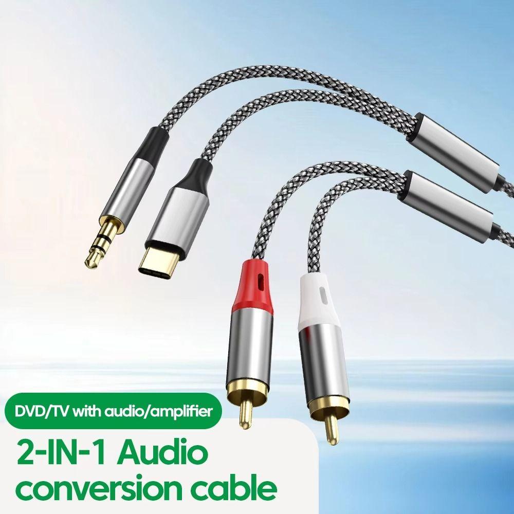 Y Splitter Cable Audio Aux Adapter 3.5mm To RCA Audio Conversion Cable  Car Audio