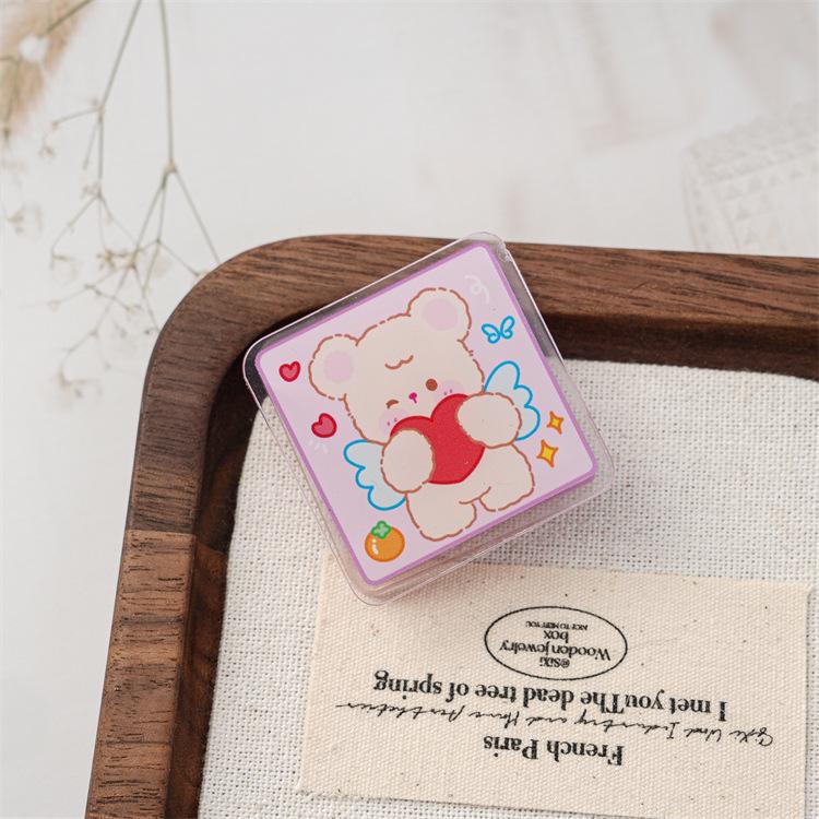 Cute Girlish Heart Acrylic Planner Clip for DIY Sticky Notes - Double-Sided Cartoon Style