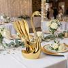 Stainless Steel Cutlery Holder Racks with  Forks Spoons Dessert Forks Spoons Swan Cutlery Set  Tea