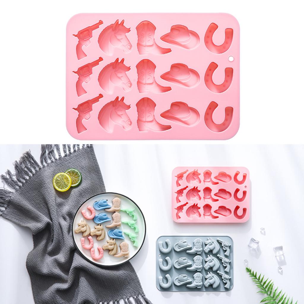 Fleksible bakeformer Cowboy-tema Fondantformer Silikon Bakeutstyr Silikontekstur Flott for ulike anledninger